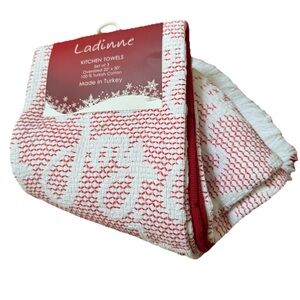 Christmas Ladinne Kitchen Towels Set Of 3 Oversized 20”x30” 100% Turkish Cotton